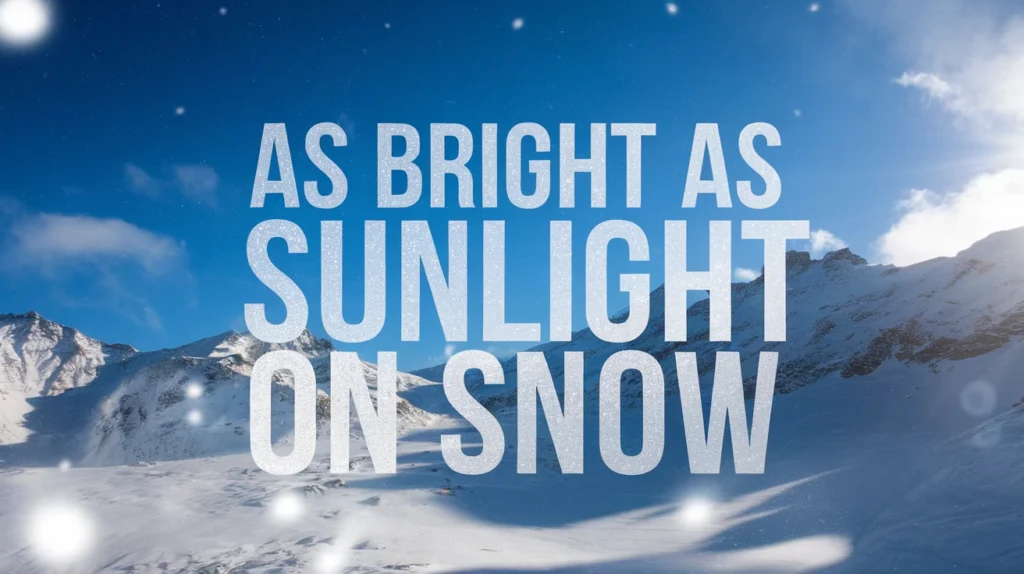 As Bright as Sunlight on Snow
