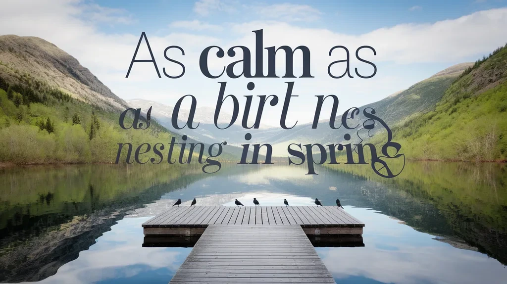 As Calm as a Bird Nesting in Spring