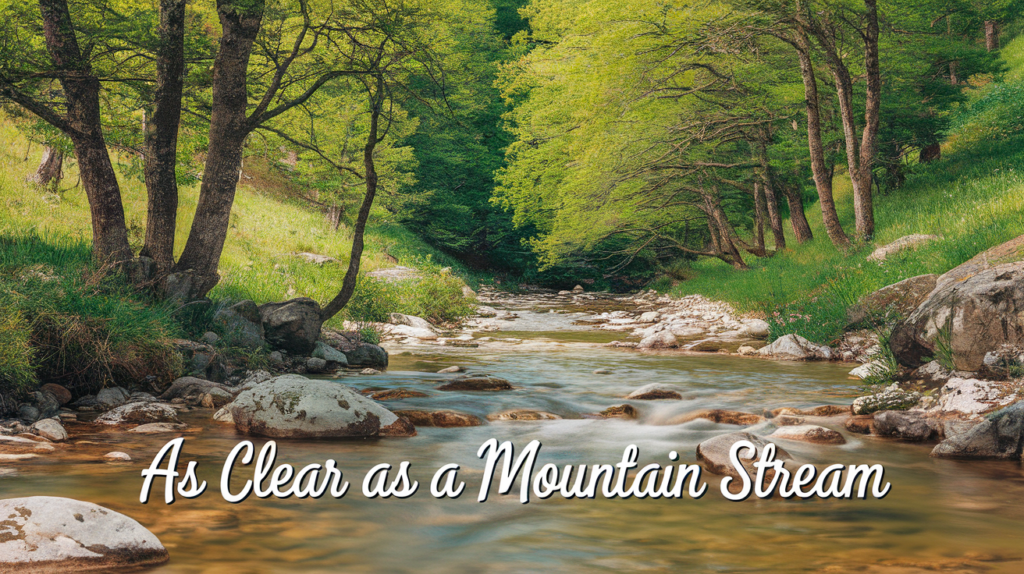 As Clear as a Mountain Stream