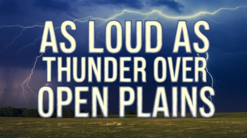 As Loud as Thunder Over Open Plains