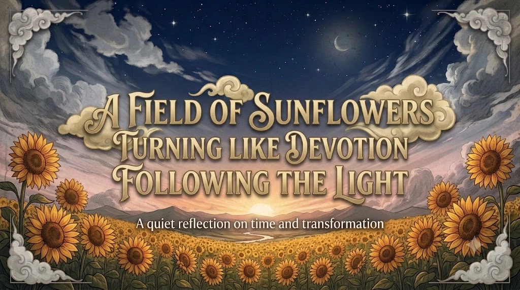 A Field of Sunflowers Turning Like Devotion Following the Light