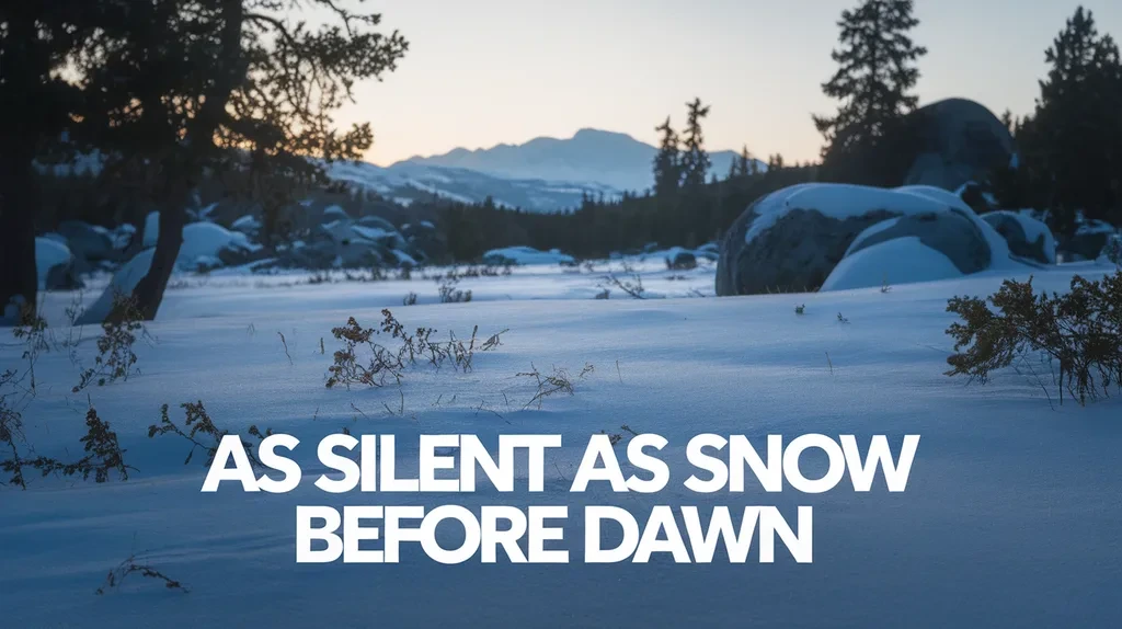 As Silent as Snow Before Dawn
