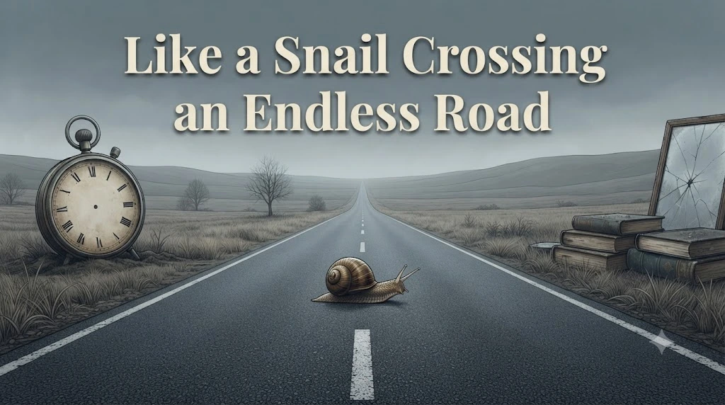 Like a Snail Crossing an Endless Road