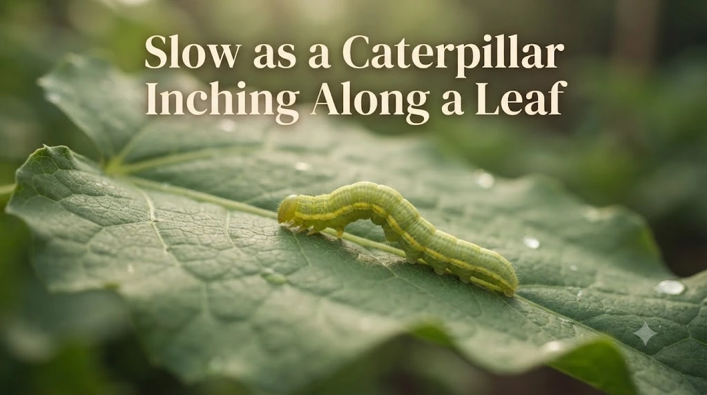 Slow as a Caterpillar Inching Along a Leaf